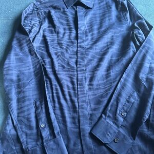 Express Navy Patterned Shirt